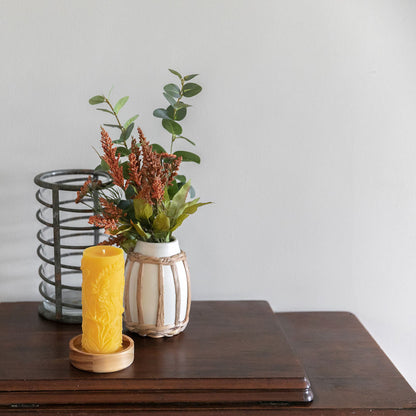 Rustic Fern Pillar Candle