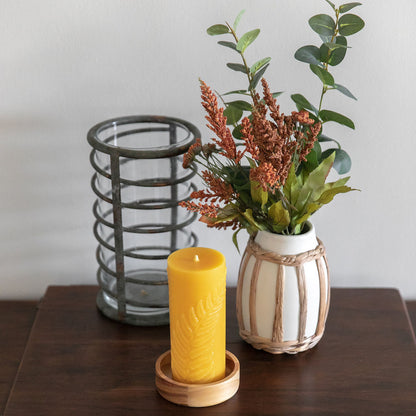 Simple Fern Pillar Candle